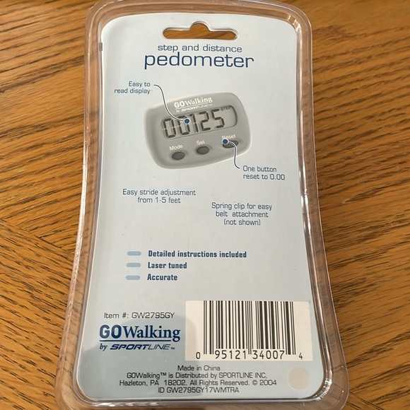 Sportline Pedometer GoWalking Step and Distance NEW - Picture 3 of 3